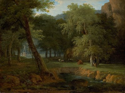 Waldszene mit Nymphen und einem Herm, ca. 1810 von Jean Victor Bertin