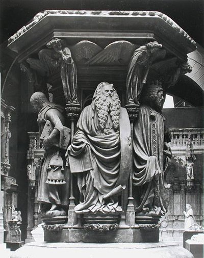Moses (Detail) vom sechseckigen Sockel des Brunnens von Moses, Kopie des Originals aus Chartreuse de Champmol, Dijon von Jean after Malouel