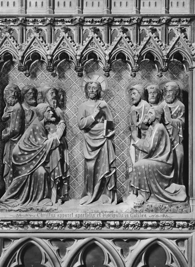 Kathedrale, Innenraum, Chorschranke, Jesus Christus erscheint den Aposteln und Jüngern in Galiläa, ca. 1340-51 von Jean and Jean Le Boutellier Ravy