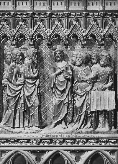 Kathedrale, Innenraum, Chorschranke, Jesus Christus erscheint den Aposteln, ca. 1340-51 von Jean and Jean Le Boutellier Ravy