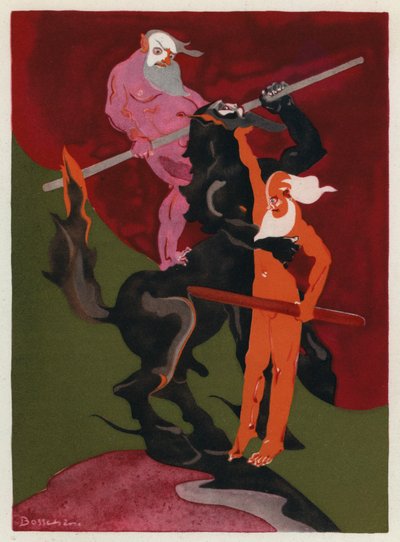 Die Liebesbücher von Ovid: Die wilden Lapithen und die monströse Rasse der Kentauren von Jean de Bosschere