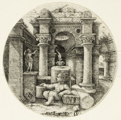 Sitzendes nacktes Kind von Jean de Gourmont