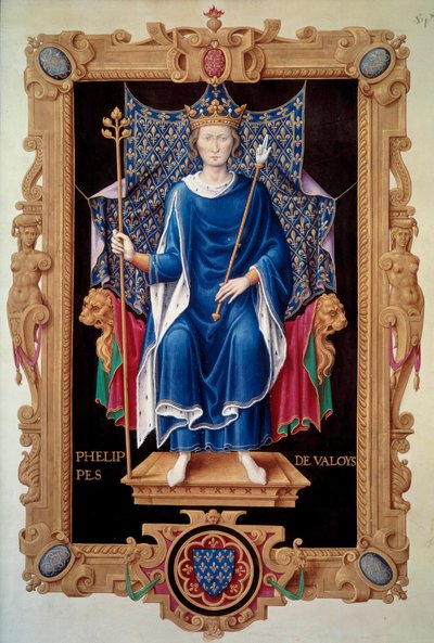 Ganzkörperporträt von König Philipp VI. von Valois (1293-1350) von Jean du Tillet