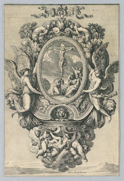 Entwurf für Weihwasserbecken, aus "Inventions Pour Faire des Plaques" von Jean le Pautre