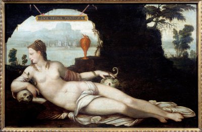 Eva Prima Pandora Darstellung einer Frau, die die Eigenschaften von Eva und Pandora vereint von Jean the Elder Cousin