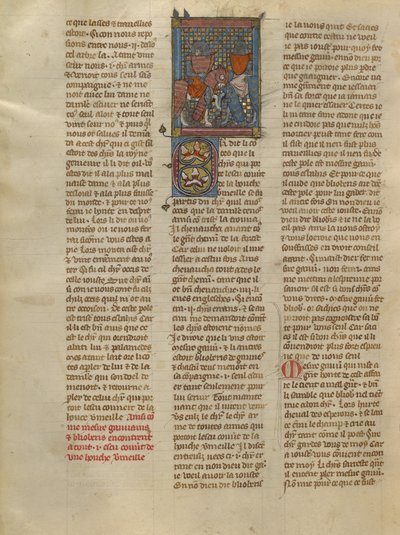Gauvain und Blioberis treffen einen Ritter mit rotem Schild von Jeanne de Montbaston