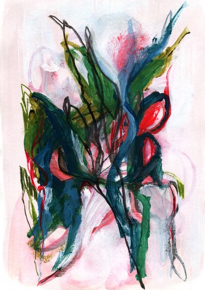 Lebendige Florale Abstraktion von Jenja Braun