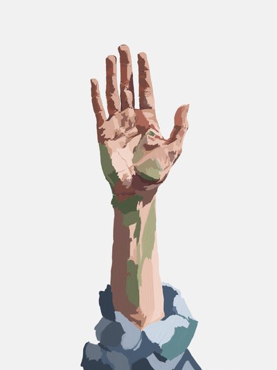 Erreichende bemalte Hand von Jenna Alheit
