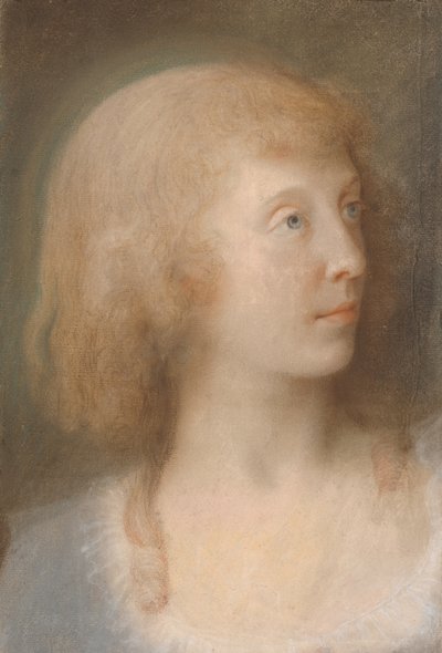Porträt von Anna Barbara Damkier, Dreiviertelprofil nach links von Jens Juel