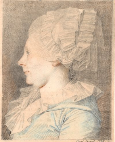 Porträt von Anne Cathrine Maaløe, geborene Basse. Profil nach links von Jens Juel