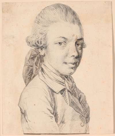 Selbstporträt als junger Mann. Brustbild im Dreiviertelprofil nach rechts von Jens Juel