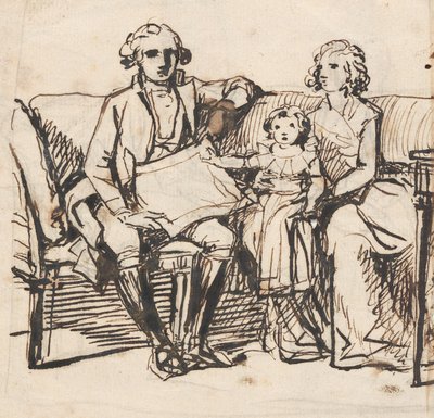 Studien für "Peder Anker, seine Frau Anna Elisabeth, geborene Cold, und ihre Tochter Karen" von Jens Juel
