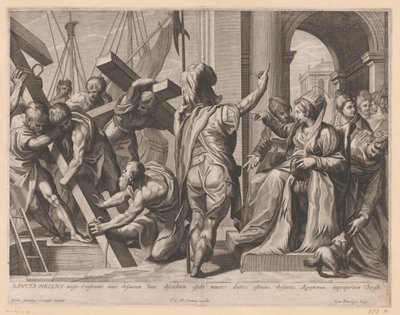 Hl. Helena und die Ausgrabung der drei Kreuze von Golgatha von Jerôme David