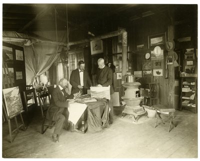 Von links nach rechts: Cullen Yates - verdeckt - Walter Dean, um 1905-11 von Jessie Tarbox Beals