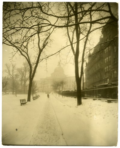State House im Sturm, Boston, USA, ca. 1902-10 von Jessie Tarbox Beals