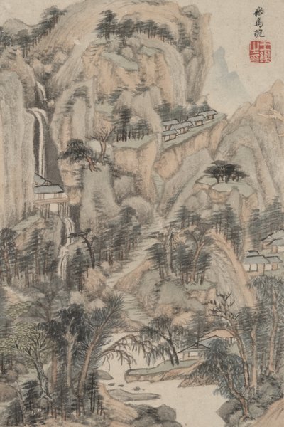 Landschaft im Stil verschiedener alter Meister: Im Stil von Ma Wan, 1669 von Wang Jian