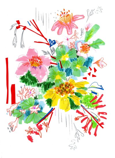 Florale Skizze 2, 2014 von Jo Chambers