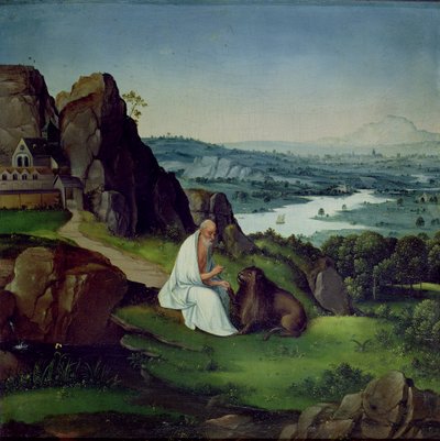St. Hieronymus in einer Landschaft von Joachim (style of) Patenier or Patinir