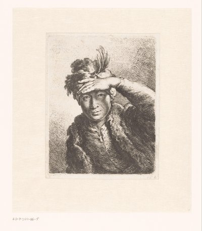 Porträt eines Mannes mit einer gefiederten Barett von Joachim Martin Falbe