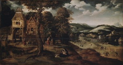 Landschaft mit der Flucht nach Ägypten, um 1524 von Joachim Patinir