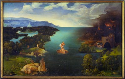 Die Überfahrt des Styx, Charon auf seinem Boot in der Unterwelt von Joachim Patinir