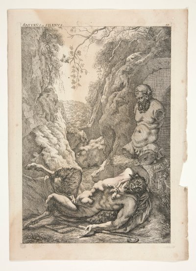 Satyr und Silenos, aus Sculpturae Veteris Admirata von Joachim von Sandrart