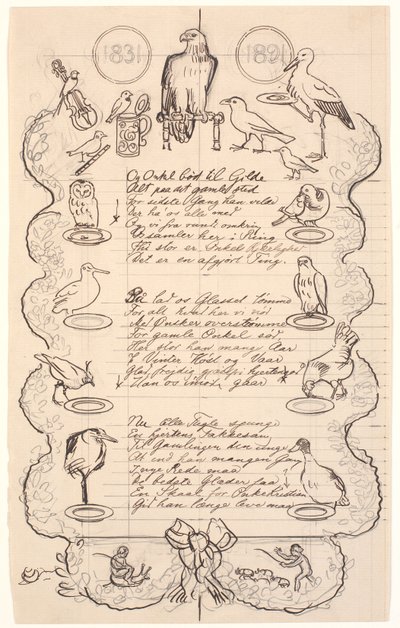 Vignetten zu einem Lied für Onkel Kristian, alias Wechselmakler H.C. Aggersborg von Joakim Frederik Skovgaard