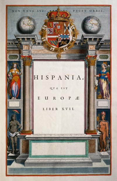Hispania quae est Europae (Spanien), Buch XVII, Titelseite Band IX, Atlas Maior, von Joan Blaeu, Kupferstich, Amsterdam von Joan Blaeu