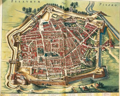 Italien, Karte von Pesaro aus Theatrum civitatum et admirandorum Italiae von Joan Blaeu von Joan Blaeu
