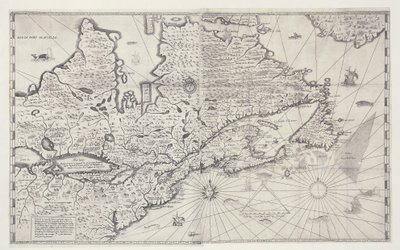 Karte von Kanada, Gravur nach der Vermessung von Samuel de Champlain von Joan Blaeu