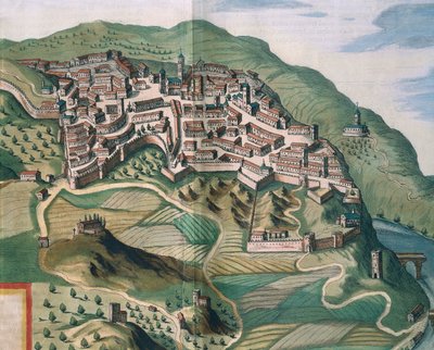Karte von Narni aus Theatrum civitatum et admirandorum Italiae von Joan Blaeu, Gravur von Joan Blaeu