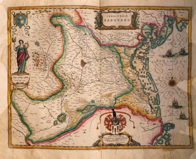 Karte des Paduaner Gebiets aus Theatrum civitatum et admirandorum Italiae, von Joan Blaeu, Kupferstich von Joan Blaeu