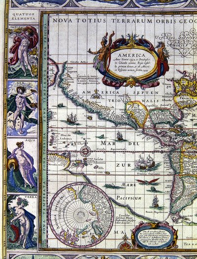 Die vier Elemente: Feuer, Luft, Wasser und Erde von Joan Blaeu