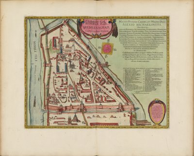 Der Moskauer Kreml Karte des 16. Jahrhunderts Castellum Urbis Moskvae, ca. 1600 von Joan Blaeu