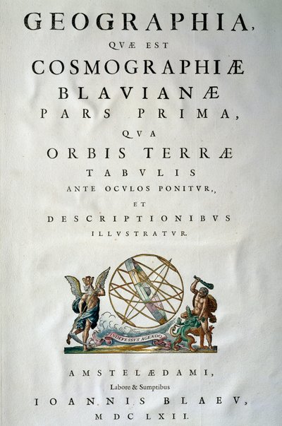 Titelseite von Teil I des Atlas Maior, von Joan Blaeu (1596-1673) von Joan Blaeu