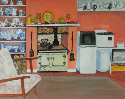 Küchenhaus, Rotes Cottage Studios, Suffolk mit Rayburn von Joan Thewsey