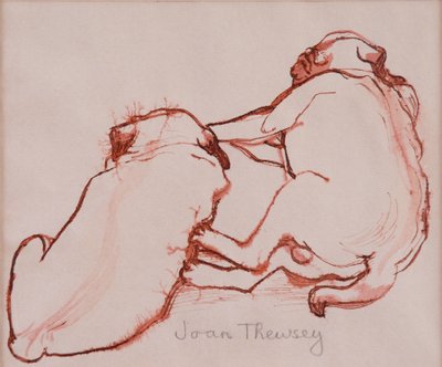 Zwei Mopswelpen, die Brüder, 2005 von Joan Thewsey