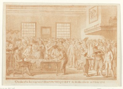 Unterzeichnung des Brandwein-Antrags in Rotterdam, 1785 von Joannes Hulstkamp (attributed to)