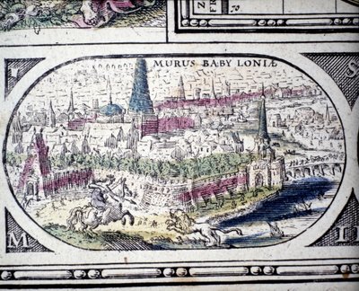 Darstellung der Sieben Weltwunder der Antike: die Gärten von Babylon. im Atlas von Jansson Jannsonius, gedruckt in Amsterdam im Jahr 1630 von Joannes Jansson