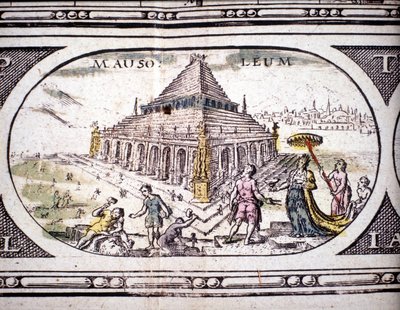 Darstellung der sieben Weltwunder: das Mausoleum von Halikarnassos. In 