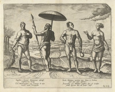 Zwei Männer aus Cananor und ein Paar aus Malabar von Joannes van Doetechum (I)
