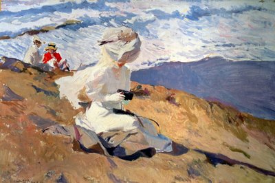 Am Strand von Biarritz, 20. Jahrhundert von Joaquin Sorolla