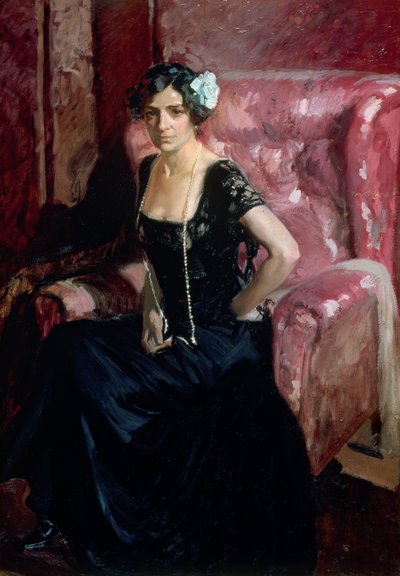 Clotilde in einem Abendkleid von Joaquín Sorolla