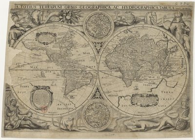 Nova totius terrarum orbis geographica ac hydrographica tabula Weltkarte, 1631 von Jodocus Hondius