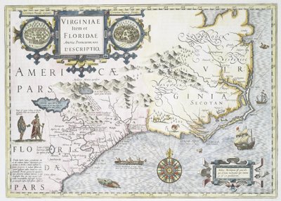 Virginiae item et Floridae Americae provinciarum, nova descriptio, 1636 von Jodocus Hondius