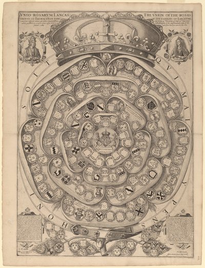 Talbots Rose: Ein Verzeichnis der Ritter des Hosenbandordens, 1486-1589 von Jodocus Hondius I after Thomas Talbot