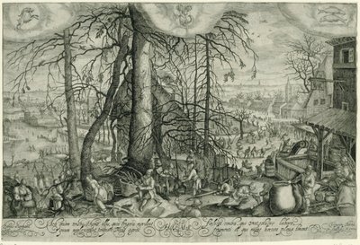 Winterlandschaft mit winterlichen Aktivitäten von Johan Barra