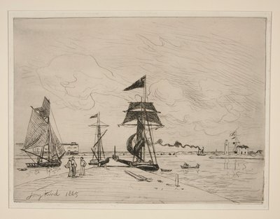 Jetée en Bois im Hafen von Honfleur von Johan Barthold Jongkind