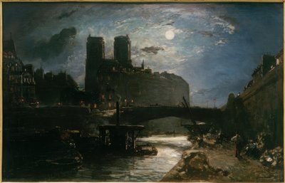 Notre-Dame de Paris im Mondschein von Johan Barthold Jongkind