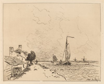 Zwei Segelboote von Johan Barthold Jongkind